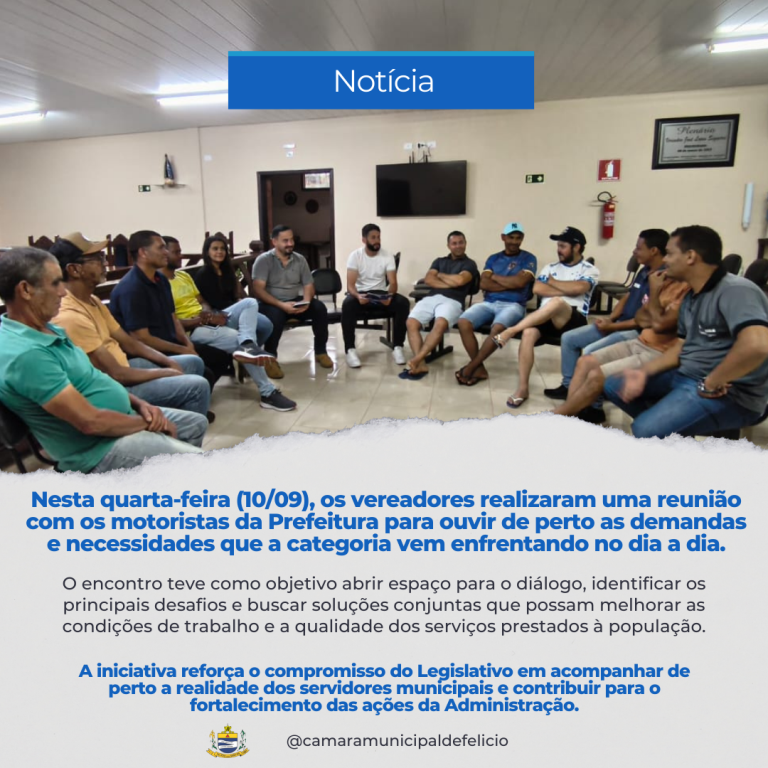REUNIÃO ENTRE VEREADORES E MOTORISTAS DA PREFEITURA MUNICIPAL